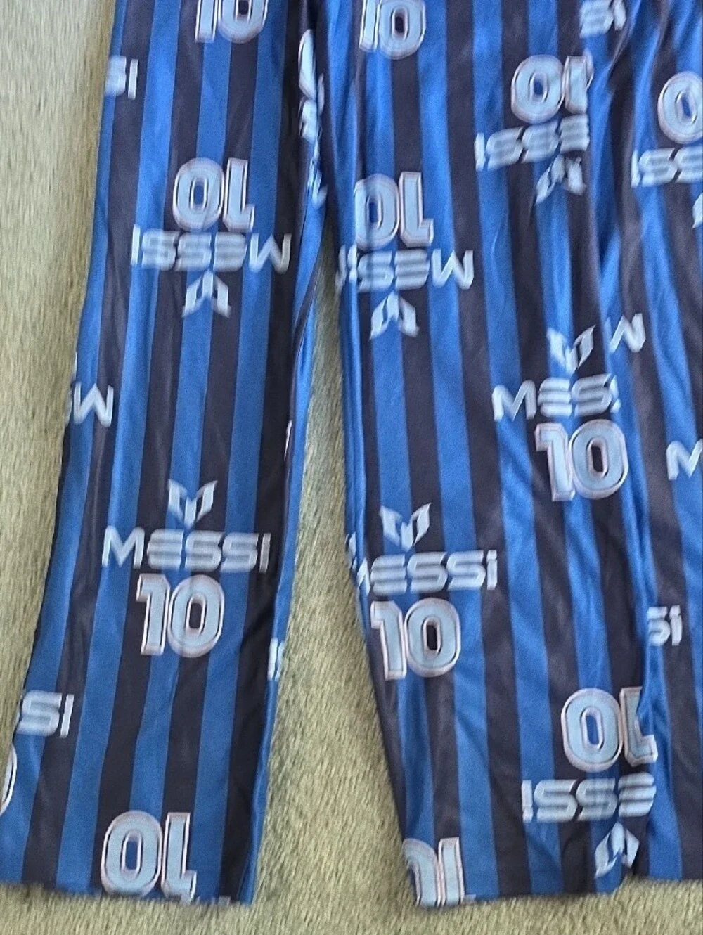 Messi Boys XL(16/18) Sleep Pants, NWT, Blue & Black Striped, 2 Pants.